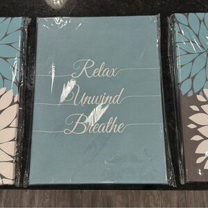 Blue Relax Unwind Breathe Wall Art